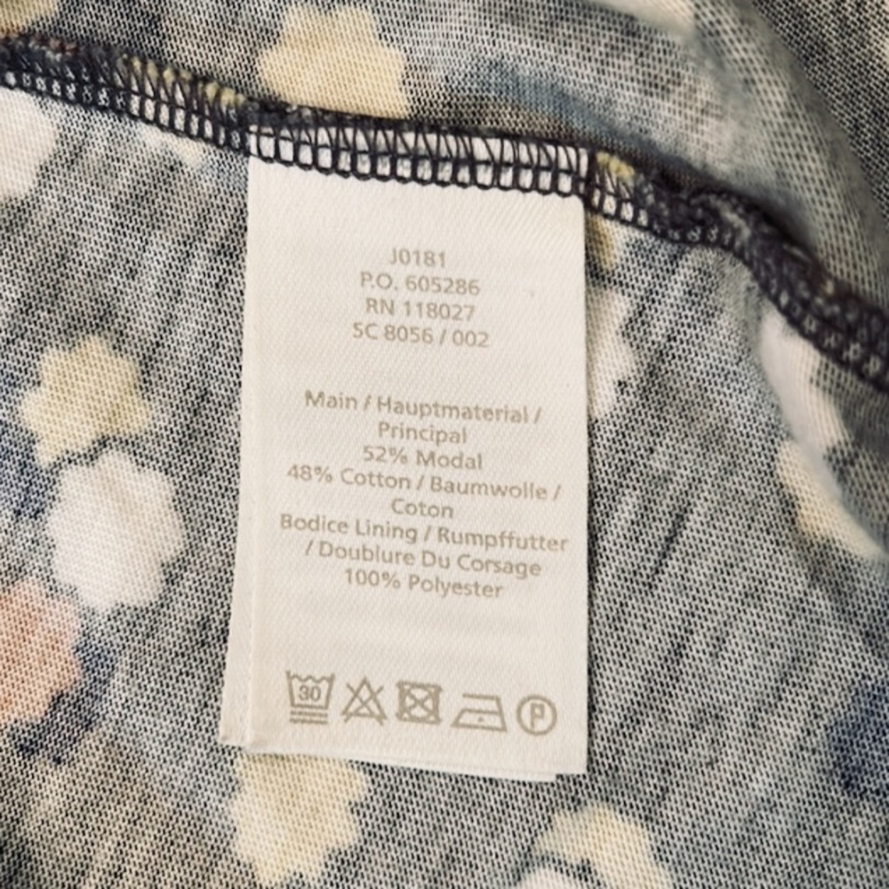 Boden Emory Jersey Short Sleeve Dress in Pewter Fallen Blossom Size 6 - Picture 9 of 11